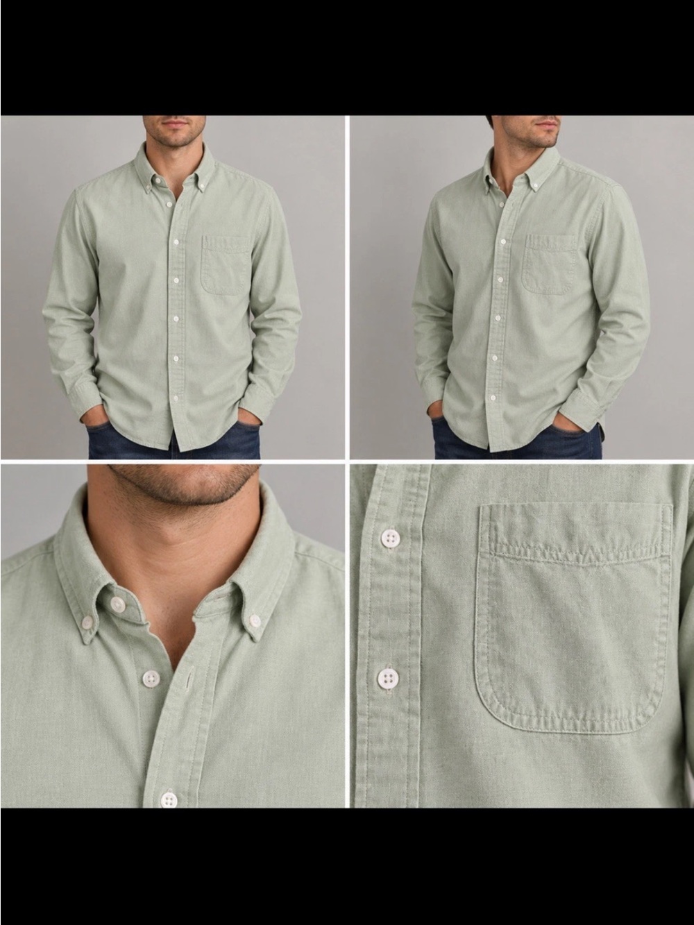 L.L. Bean Men’s Light Sage Green Button-Down Shirt